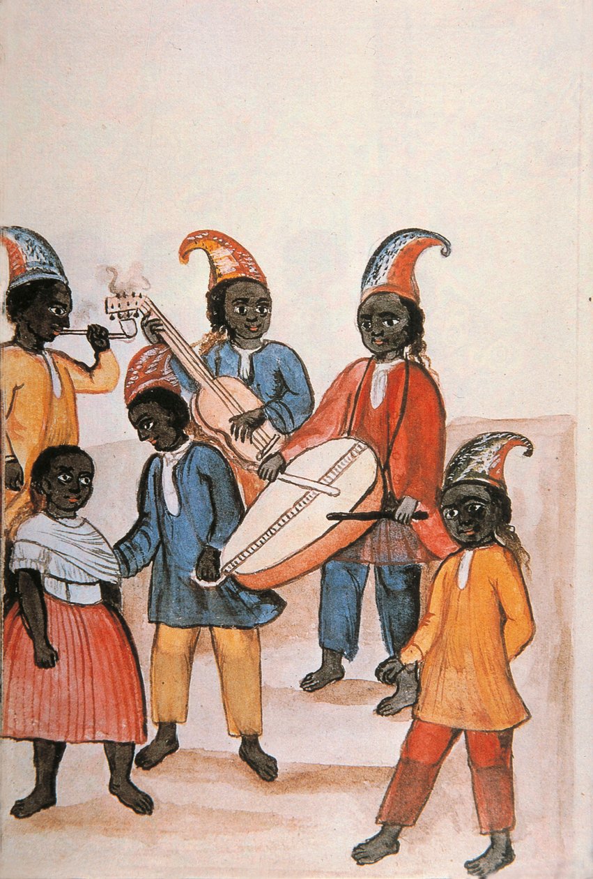 Indisk dans, fra bogen "Trujillo of Peru" eller "Codex Martinez Companion", af Baltazar Martinez Companion og Bujanda, biskop af Trujillo (1782-1785) af Unknown artist