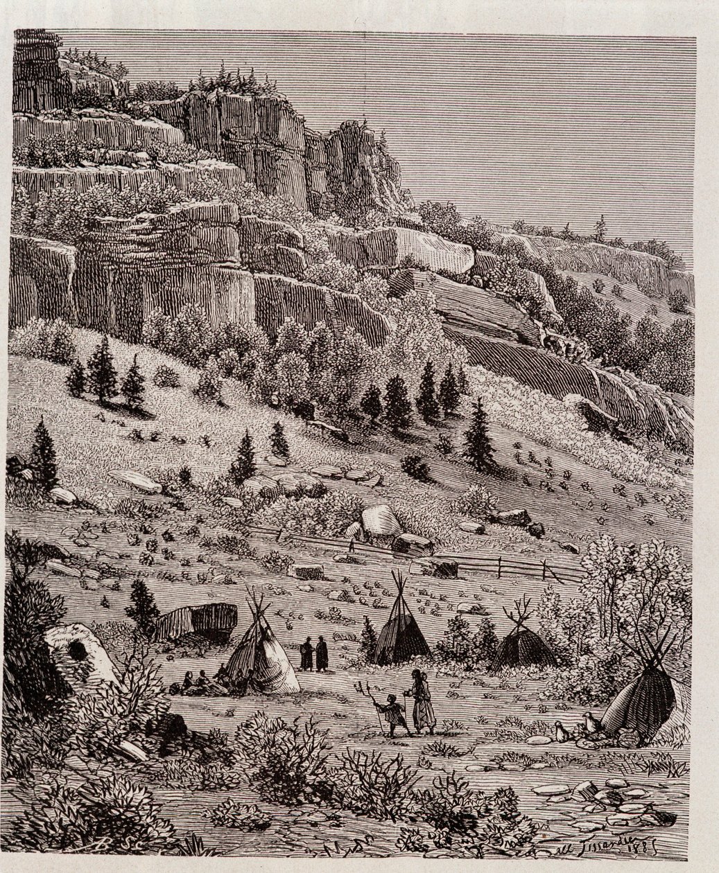 Indisk lejr i Kaibab-skoven, USA - i "Tour du Monde" af Unknown artist