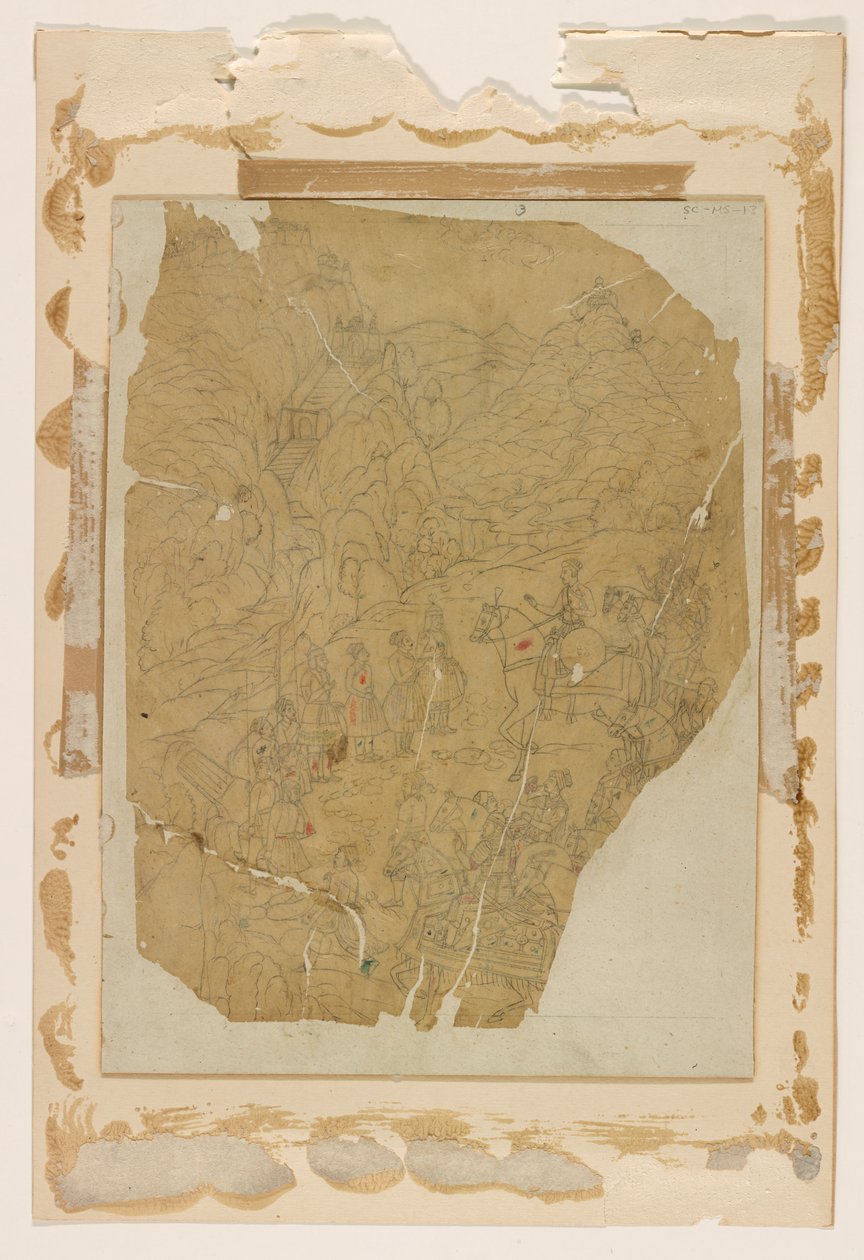 indisk manuskript; Mughal, 1600-tallet af Unknown artist