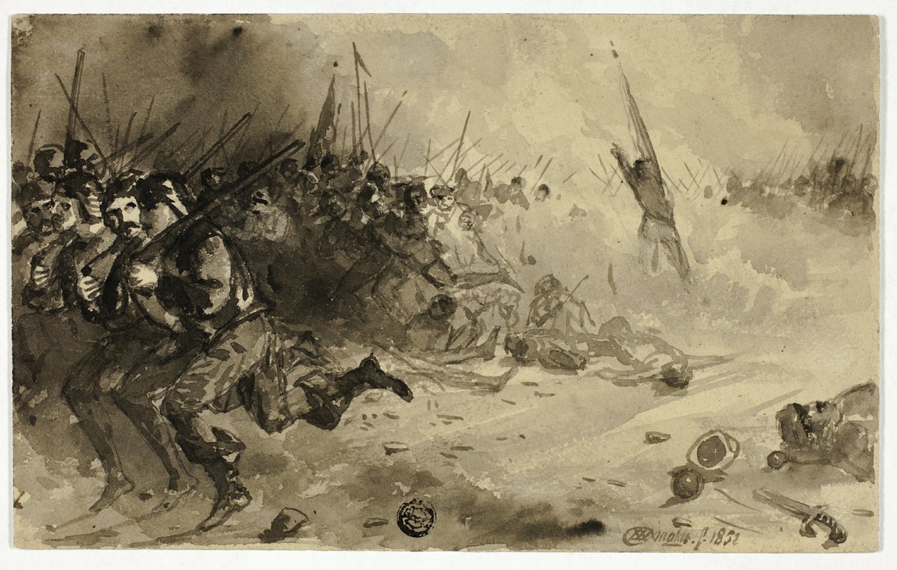 Infanterikamp af Unknown artist