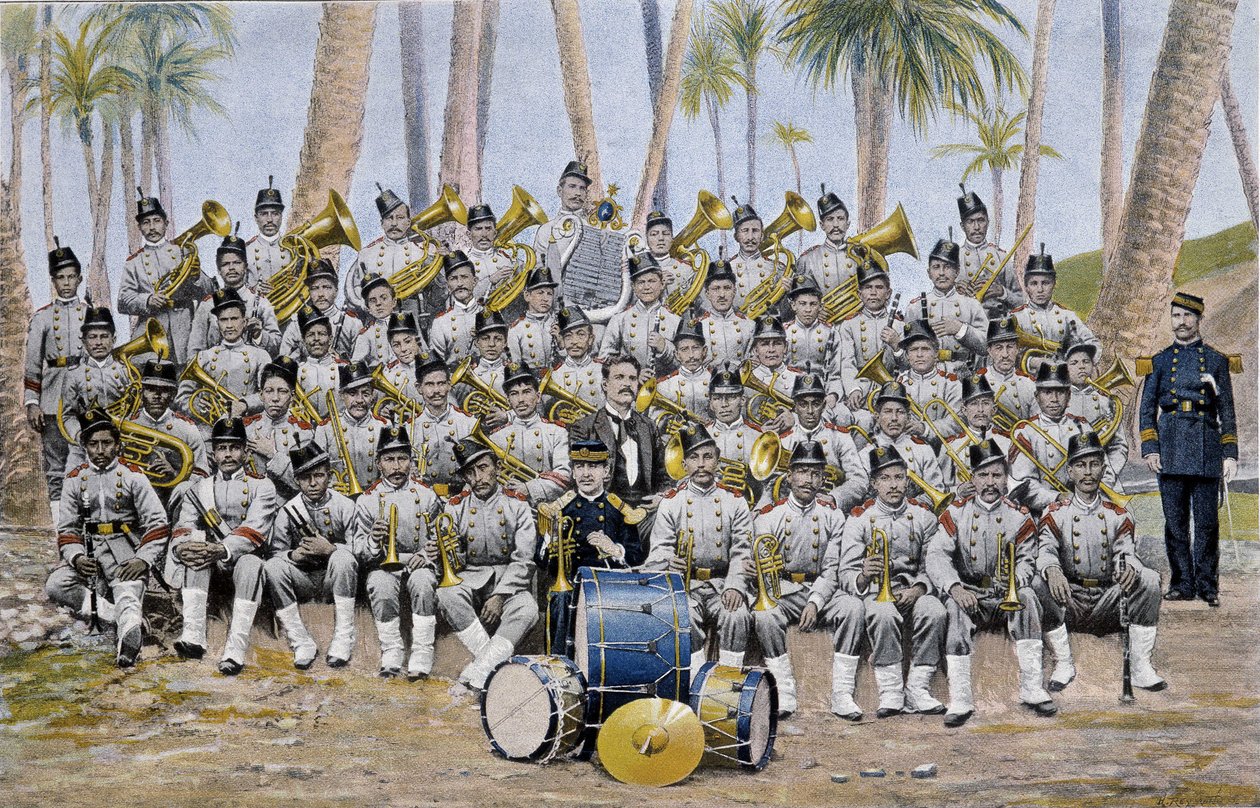 Infanteriband i Republikken Ecuador i slutningen af det 19. århundrede. af Unknown artist