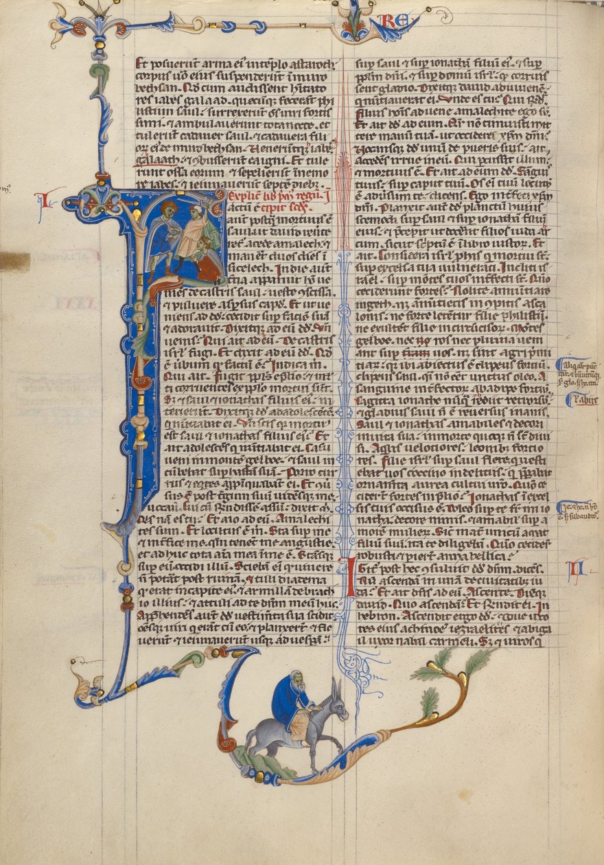 Initial F: David beordrer halshugningen af en amalekit af Unknown artist