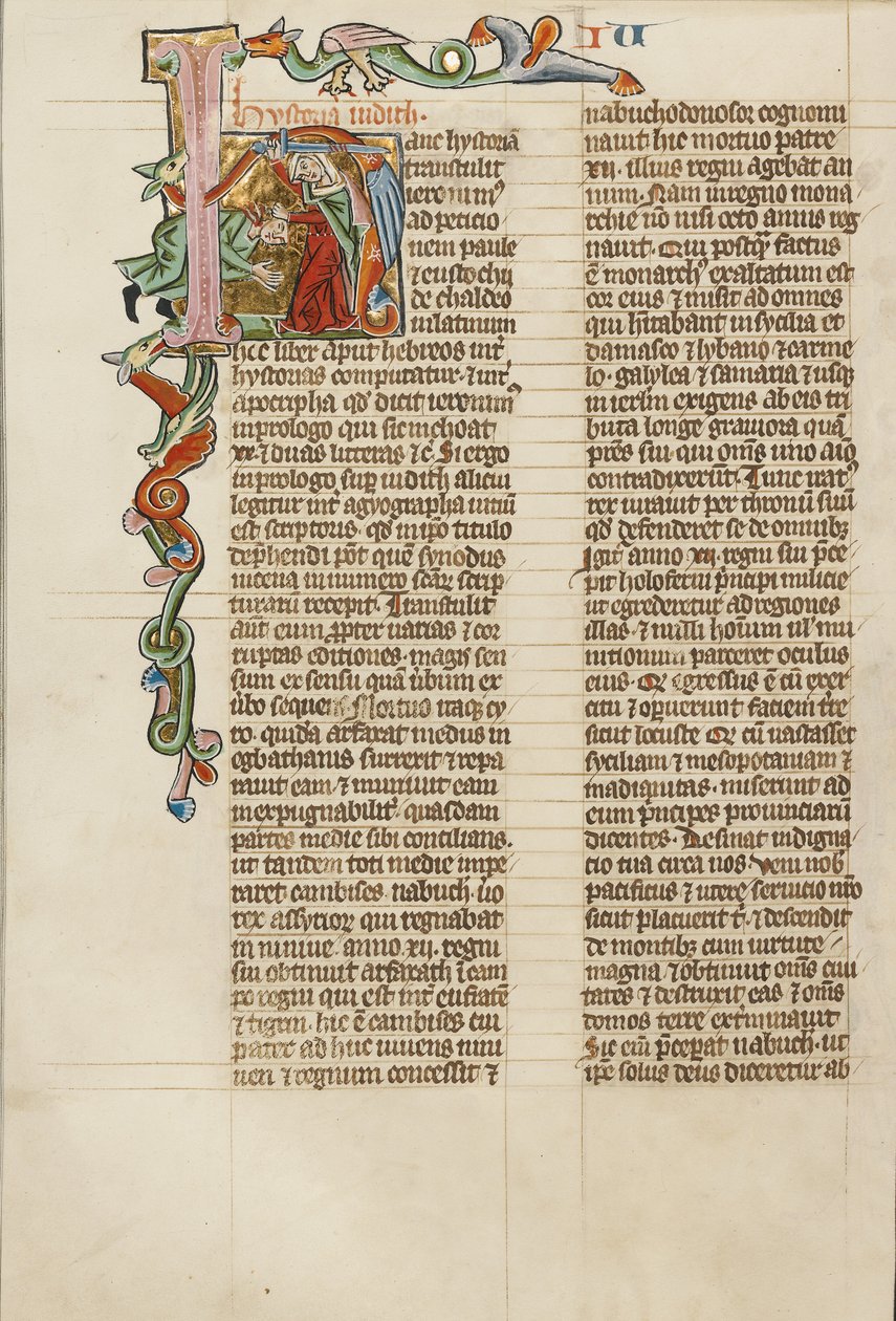 Initial H: Judith halshugger Holofernes af Unknown artist