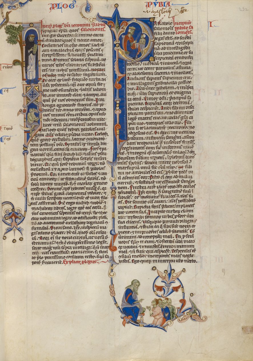Initial I: Dominikansk munk med en bog; Initial P: Salomon instruerer elev med en stav af Unknown artist