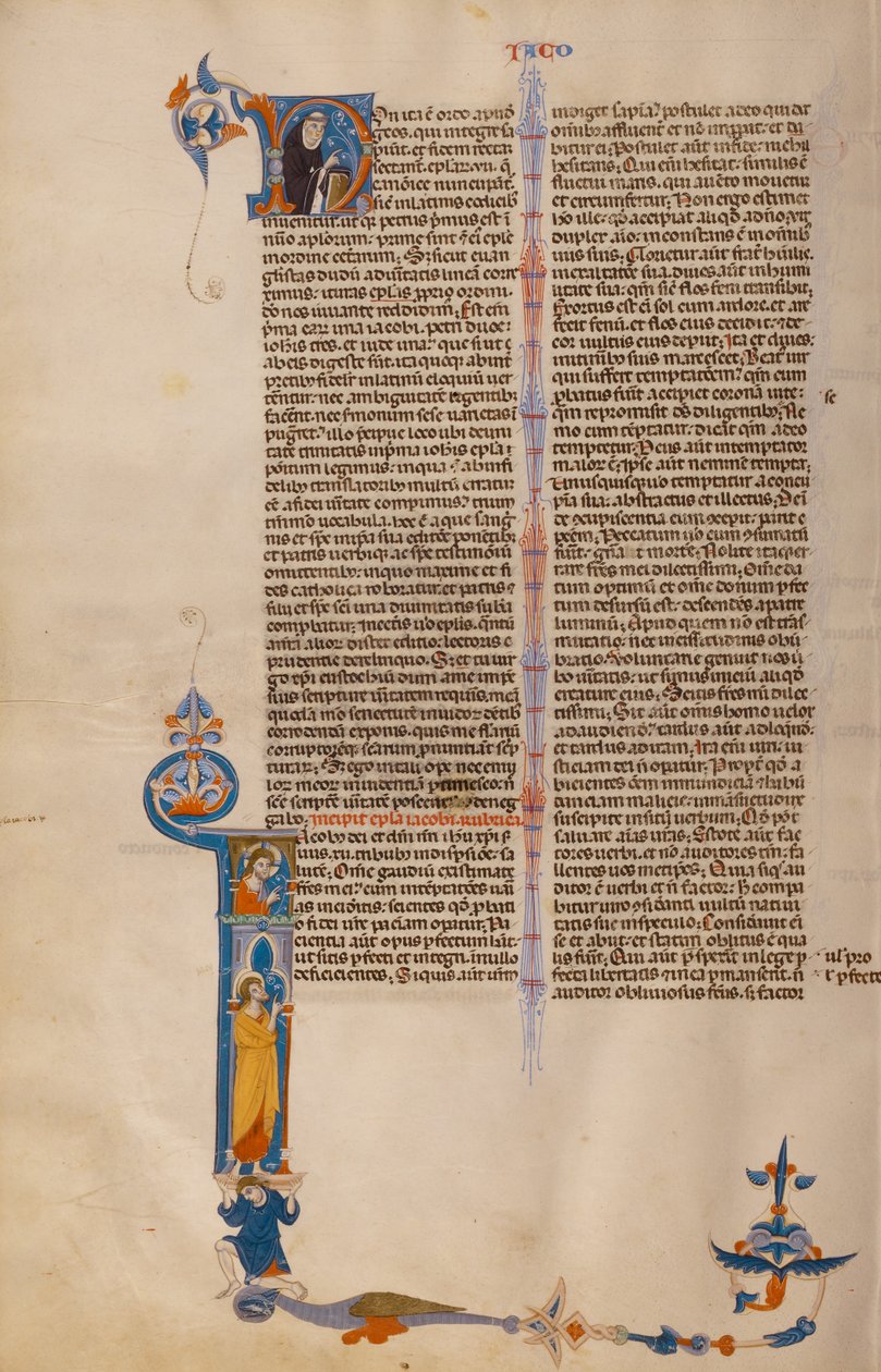 Initial I: Sankt Jakob med Kristus foroven af Unknown artist