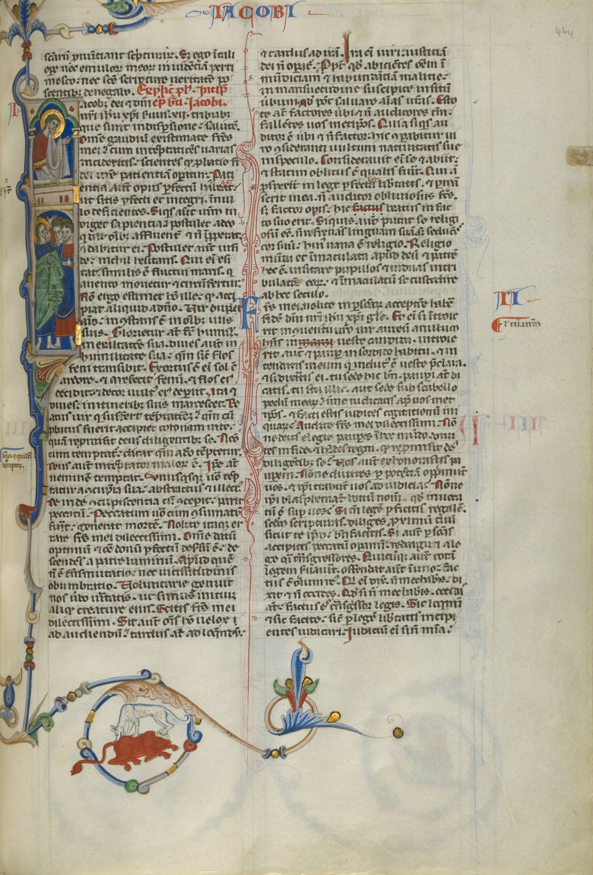 Initial I: Sankt Jakob med Kristus foroven af Unknown artist