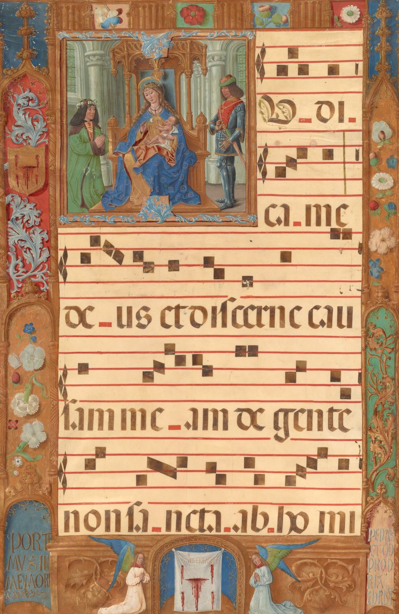 Initial I: Jomfruen og barnet med herren fra Köln af Unknown artist