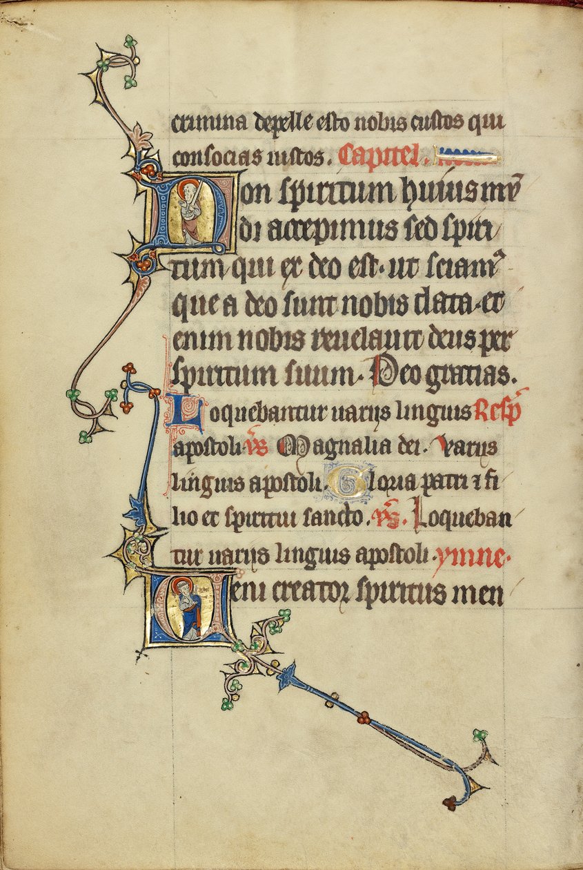 Initial N: Sankt Paulus med et sværd; Initial V: Sankt Peter med en nøgle af Unknown artist