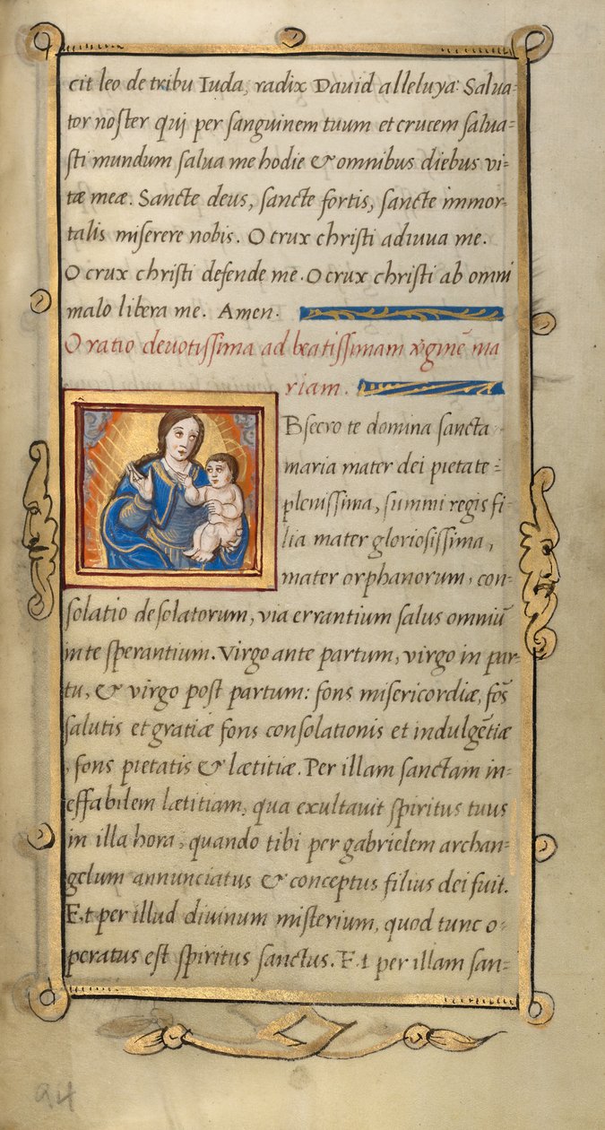 Initial O: Jomfruen og barnet af Unknown artist