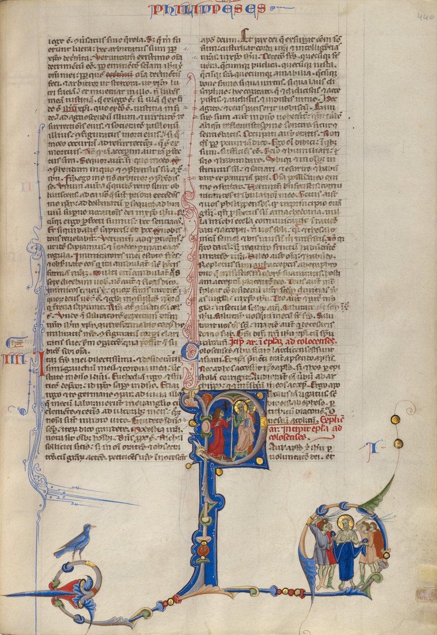 Initial P: Paulus uddriver dæmoner fra en kvinde af Unknown artist