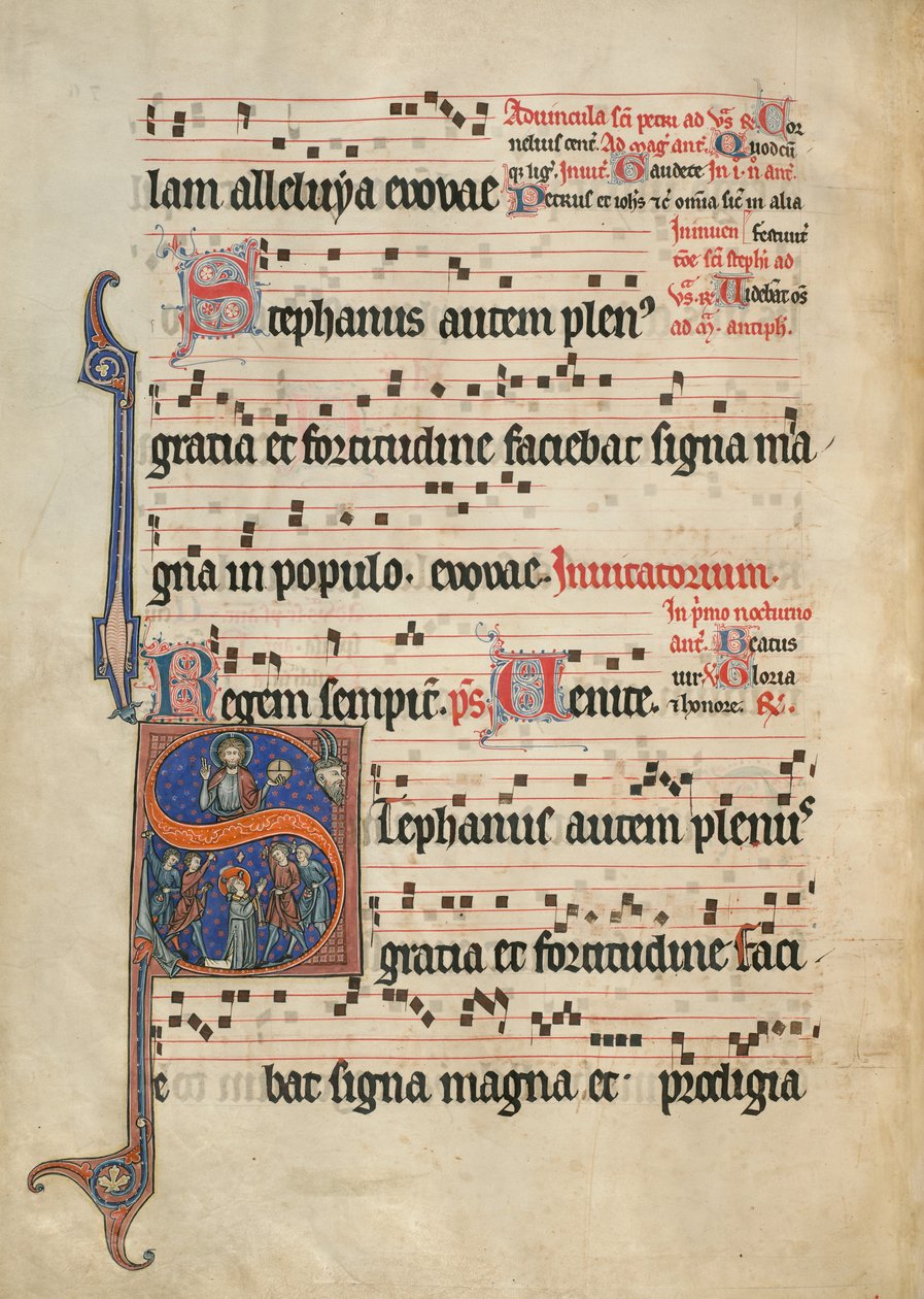 Det første S: Steningen af Sankt Stefanus af Unknown artist