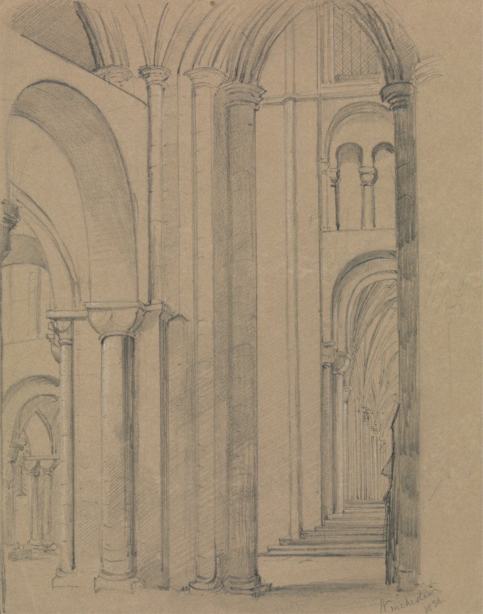 Interiør af Winchester Cathedral af Unknown artist