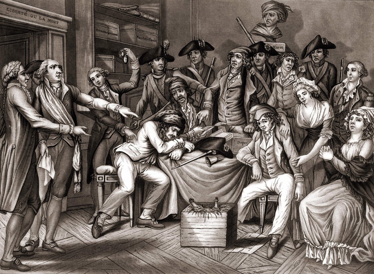 Revolutionskomitéens indre. v. 1794. af Unknown artist