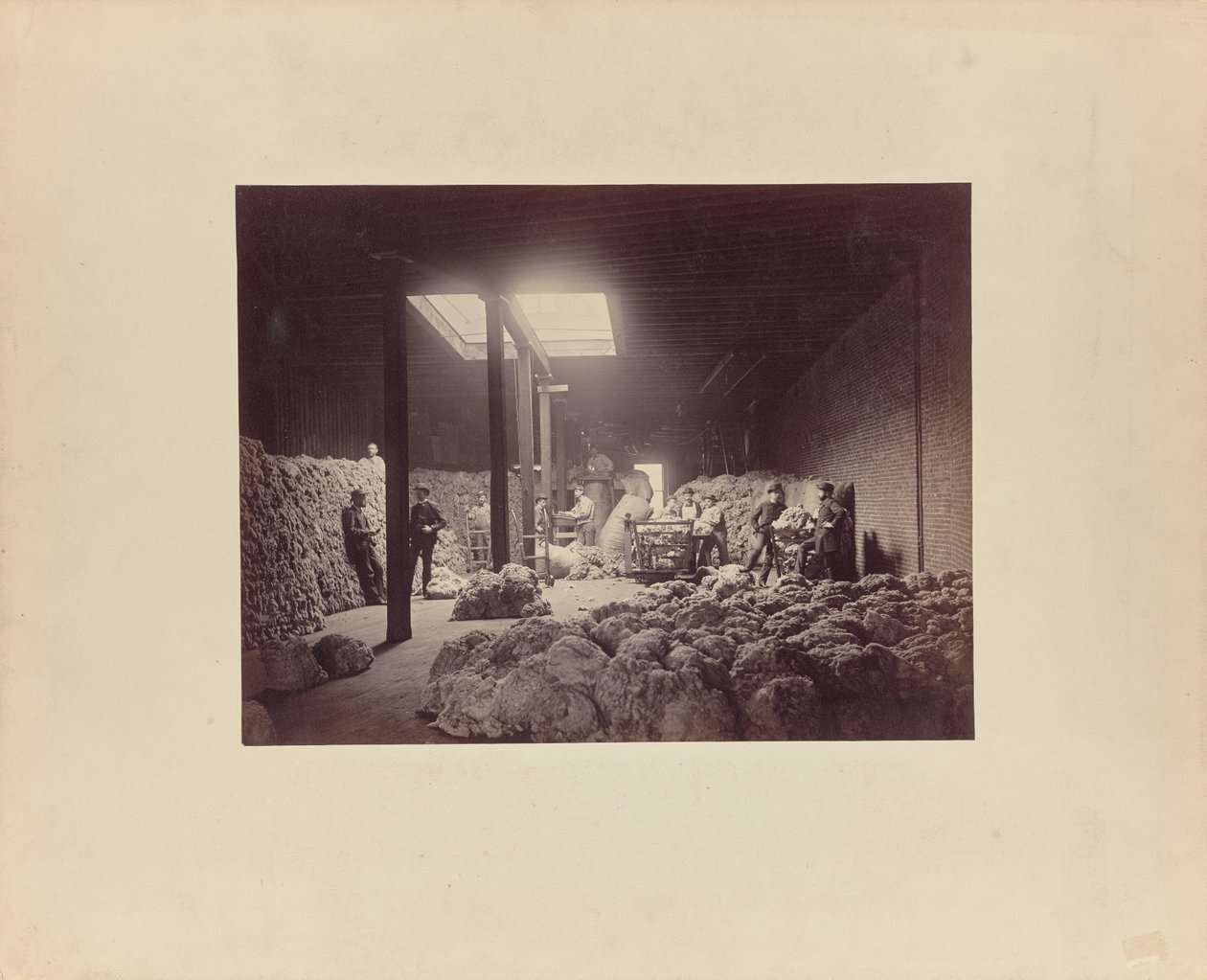 [Interiør af uldsorteringshus, Walter Brown and Company]. af Unknown artist