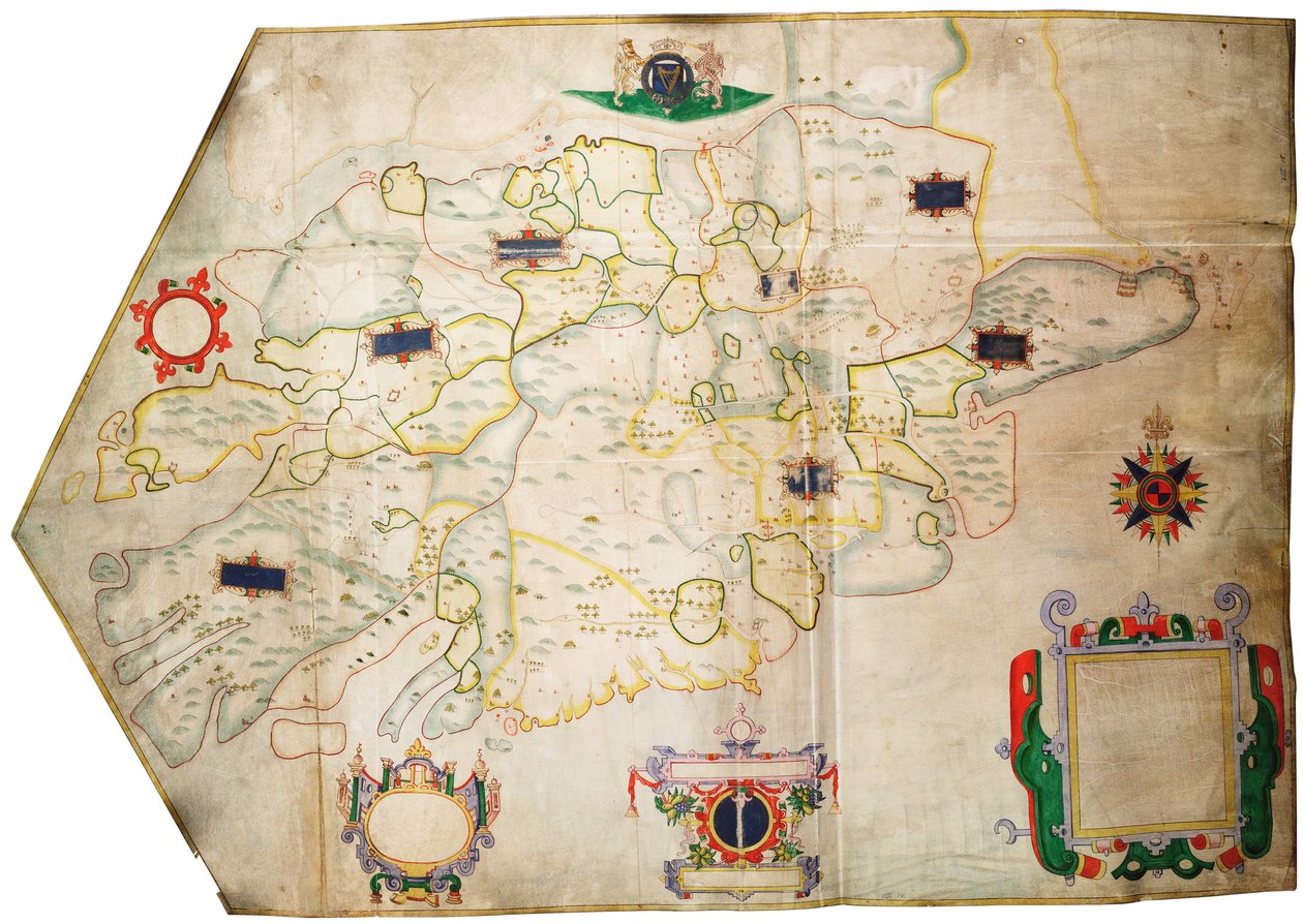 Irland ved Shannon, ca. 1585 (pergament, linned) af Unknown artist