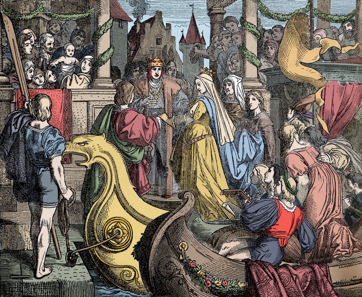 Isabels reception i Worms - kejser Frederik II (af Hohenstaufen af Unknown artist