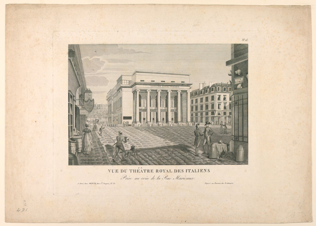 Italiensk Teater, Paris af Unknown artist