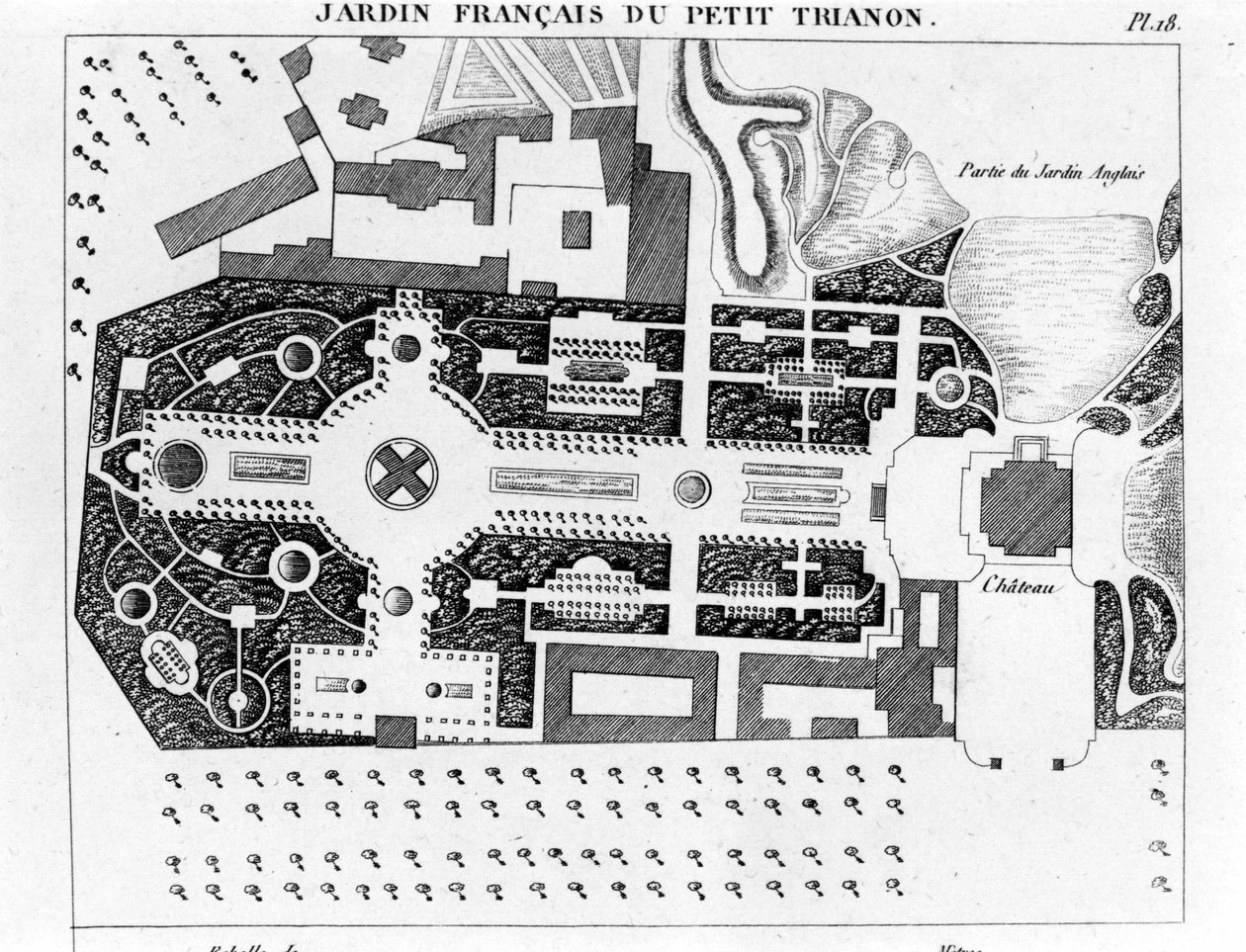 French Garden of the Peer Trianon - i "Essay om havernes sammensætning og udsmykning", Paris af Unknown artist