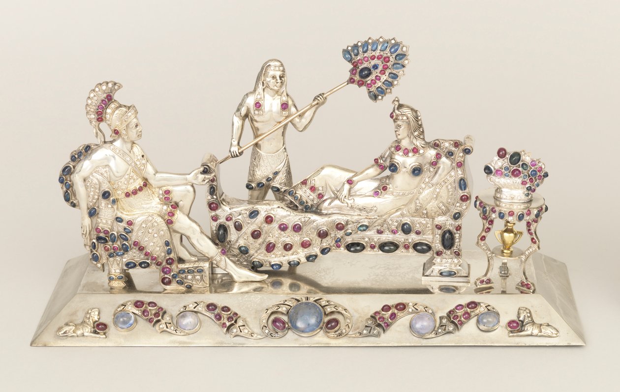 Skulptur med smykker af Antony, Cleopatra og Attendant af Unknown artist