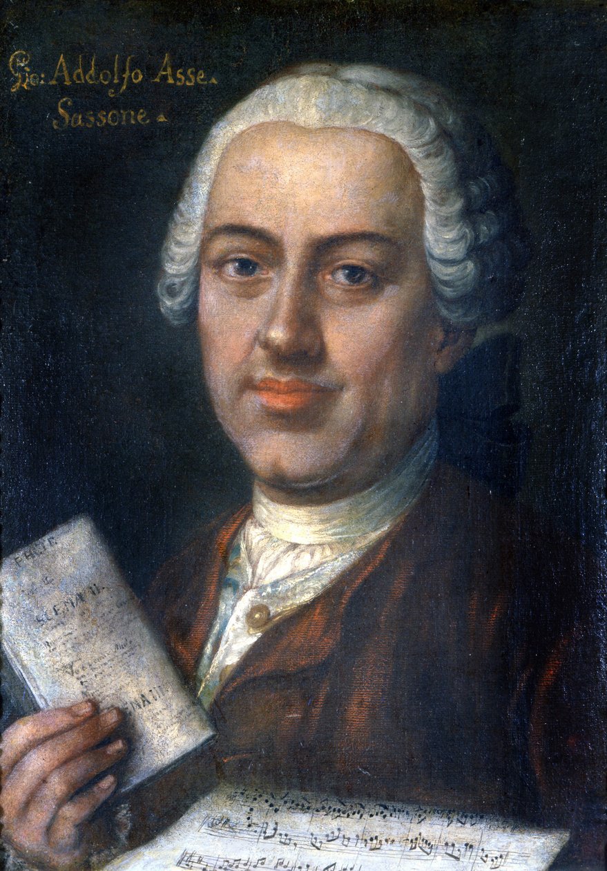 Johann Adolf Hasse, tysk komponist 1699-1783, Scala-museet i Milano af Unknown artist