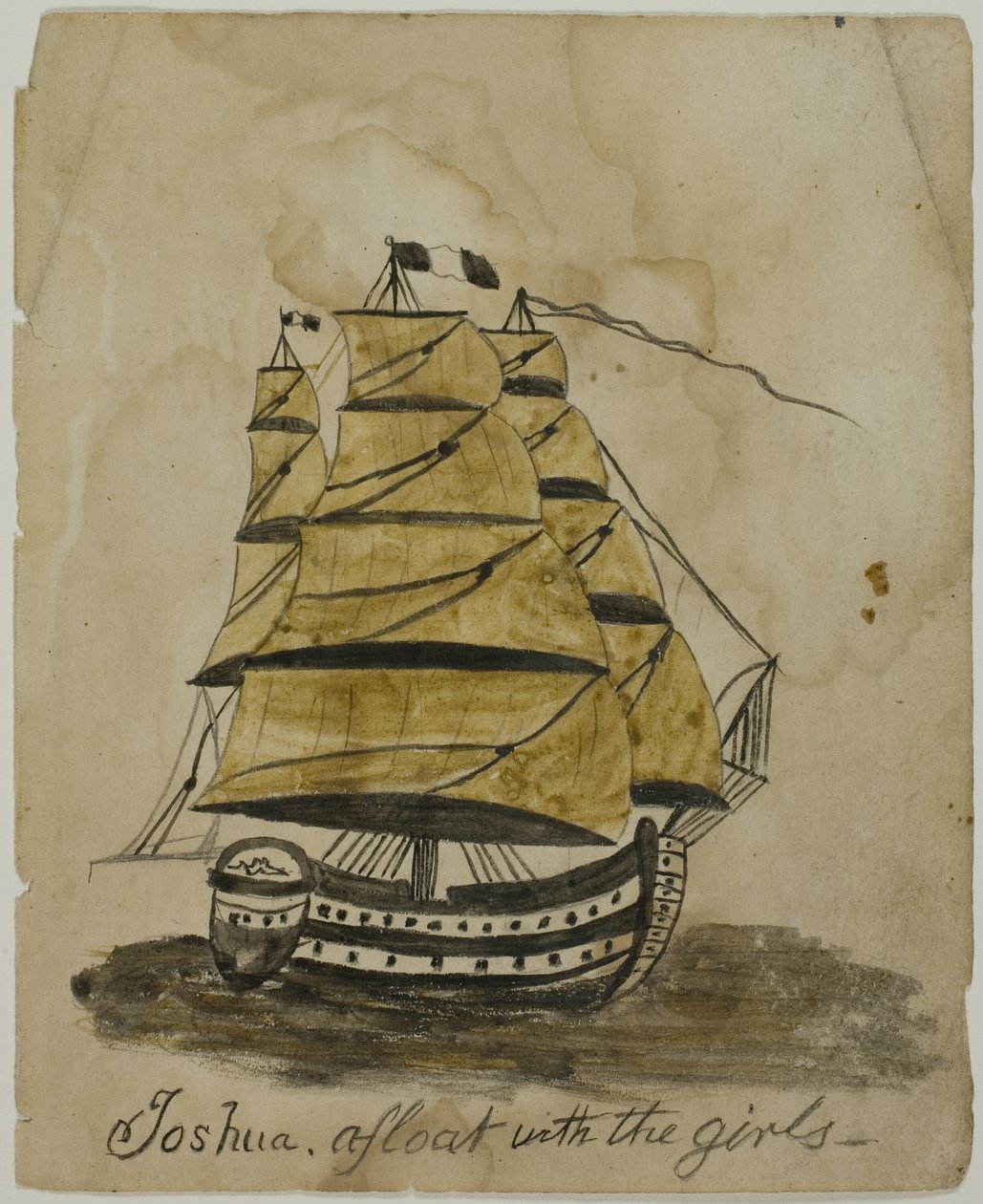 Joshua flyder med pigerne af Unknown artist
