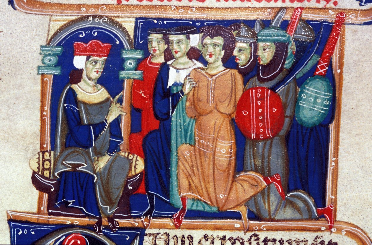 En forbryders dom. 14. århundredes manuskript. Biblioteca Braidense, Milano. af Unknown artist