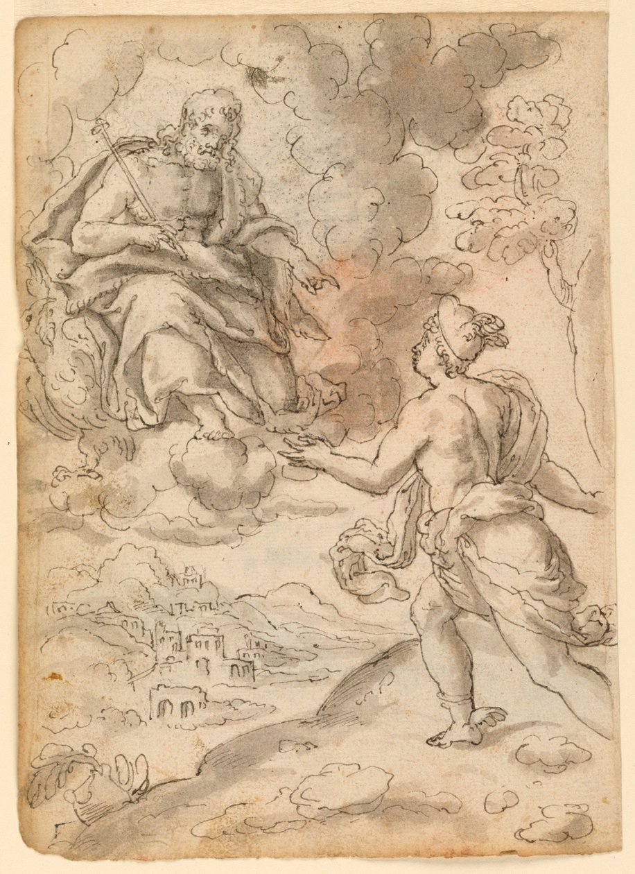 Jupiter sender Merkur til Priam af Unknown artist