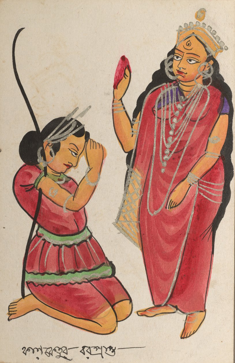 Kalaketu modtager en velsignelse fra gudinden Chandi af Unknown artist