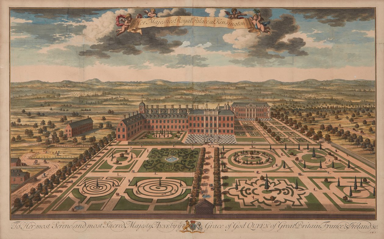 Kensington Palace, ca. 1707-14 (tryk) af Unknown artist