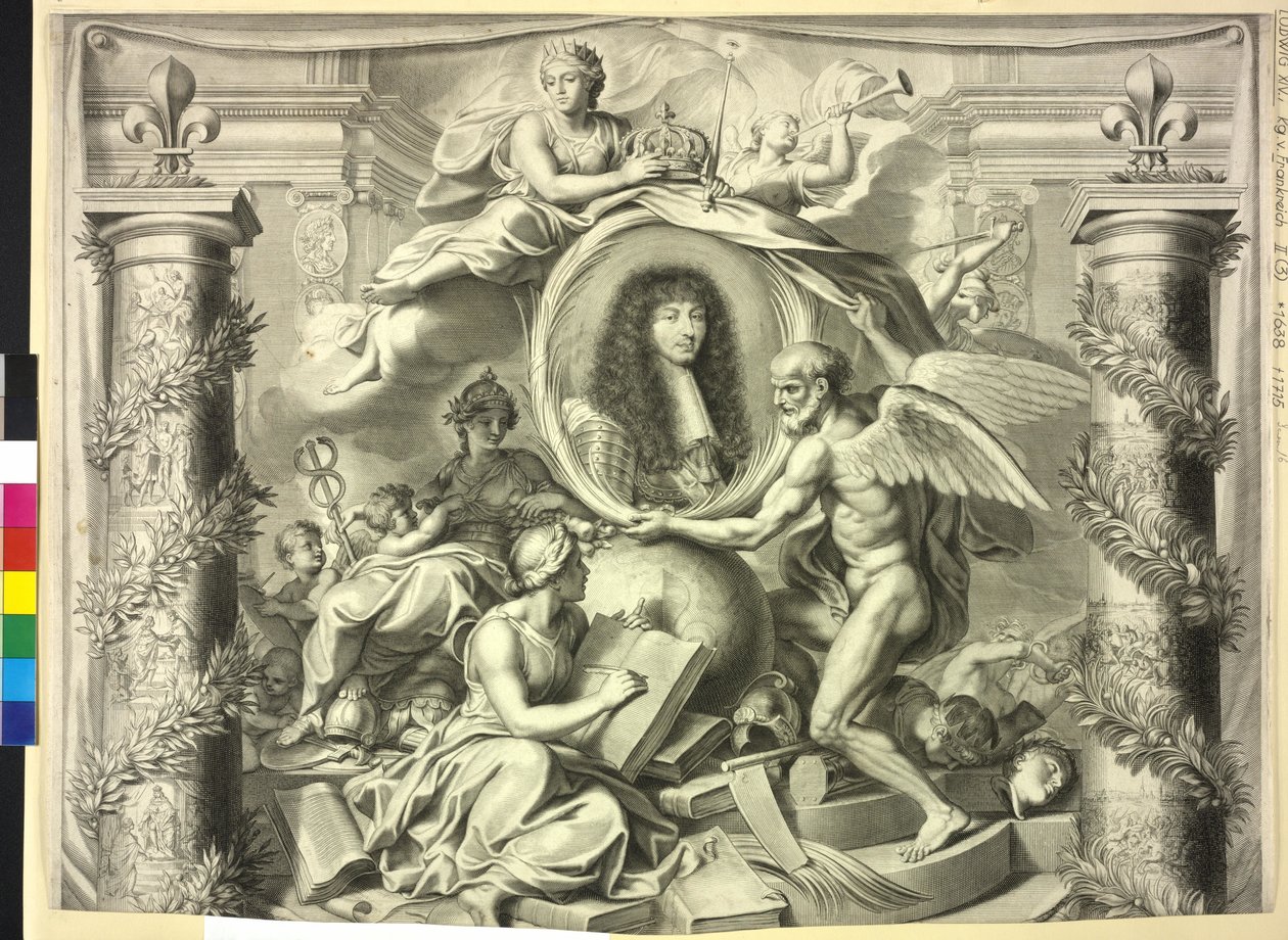 Frankrigs konge Louis XIV (print) af Unknown artist