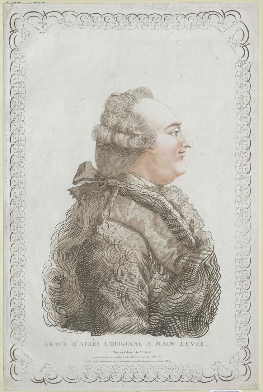 Frankrigs konge Louis XVI (print) af Unknown artist
