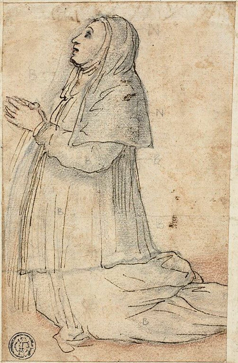 Knælende nonne af Unknown artist