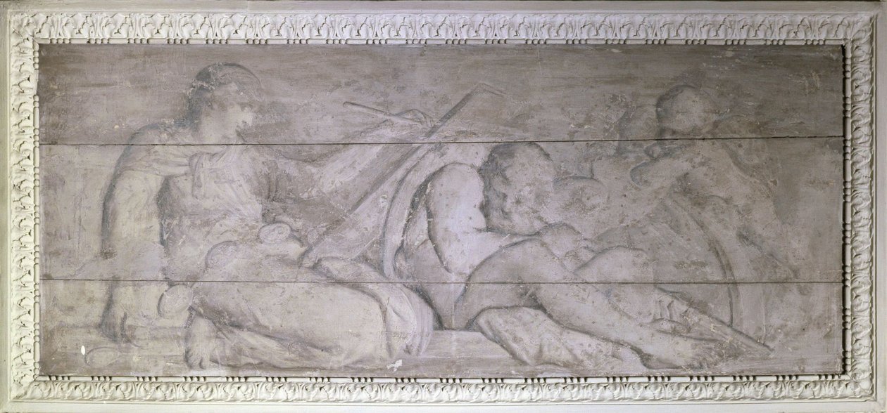 History Writing on the Shoulder of Time, mellem 1775 og 1785 (olie på træ) af Unknown artist