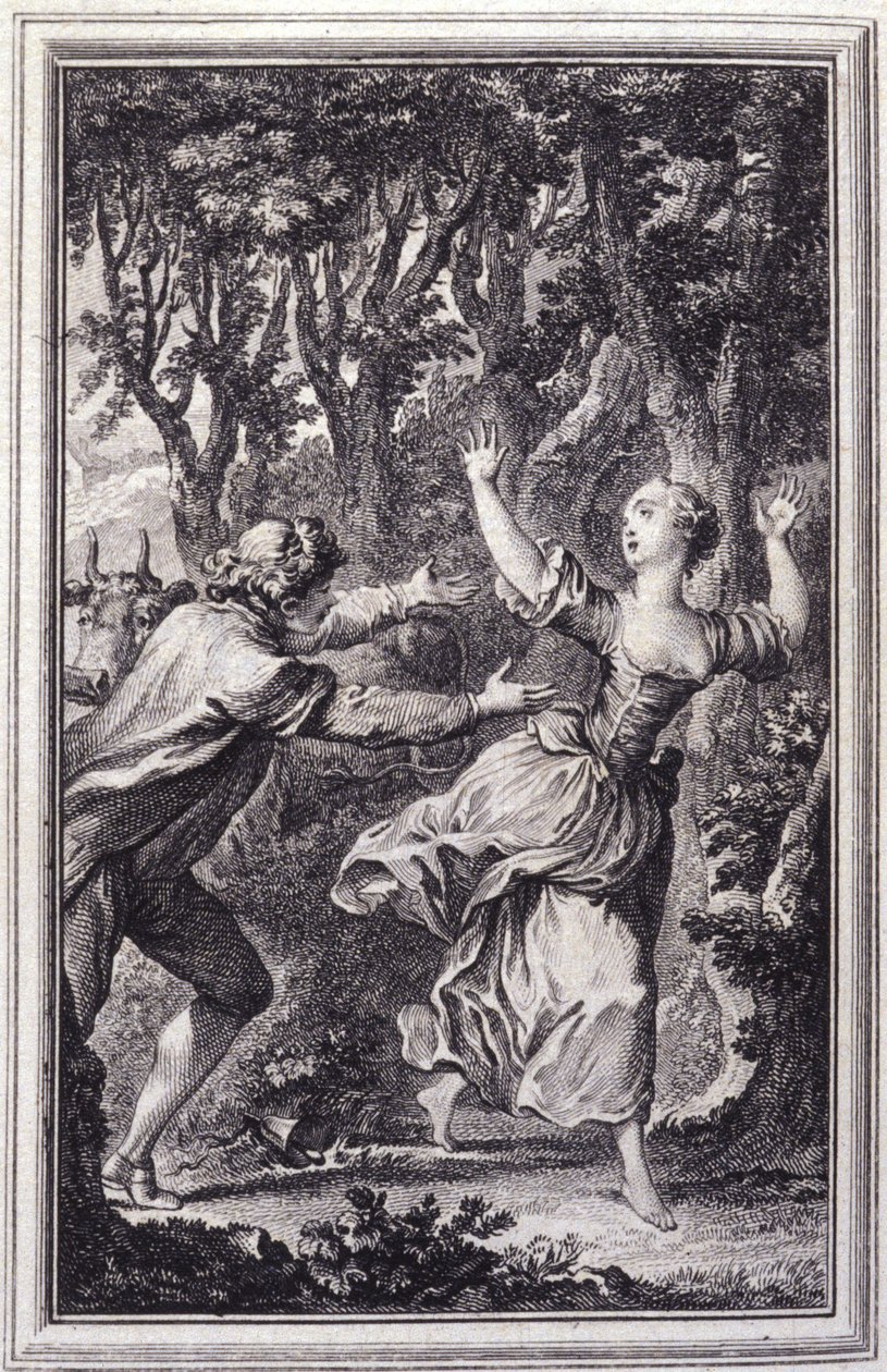 La Clochette- i ""Fortællinger og noveller på vers"" af Jean La Fontaine. 1762. af Unknown artist