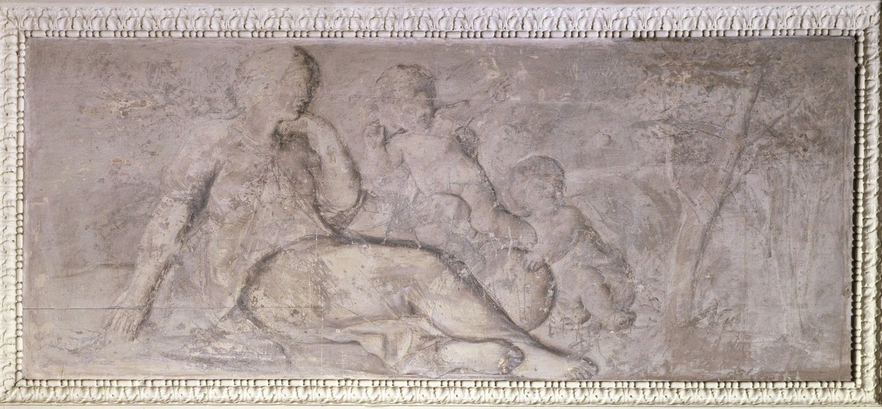 La Géographie, amours et sphère terrestre, mellem 1775 og 1785 (olie på træ) af Unknown artist