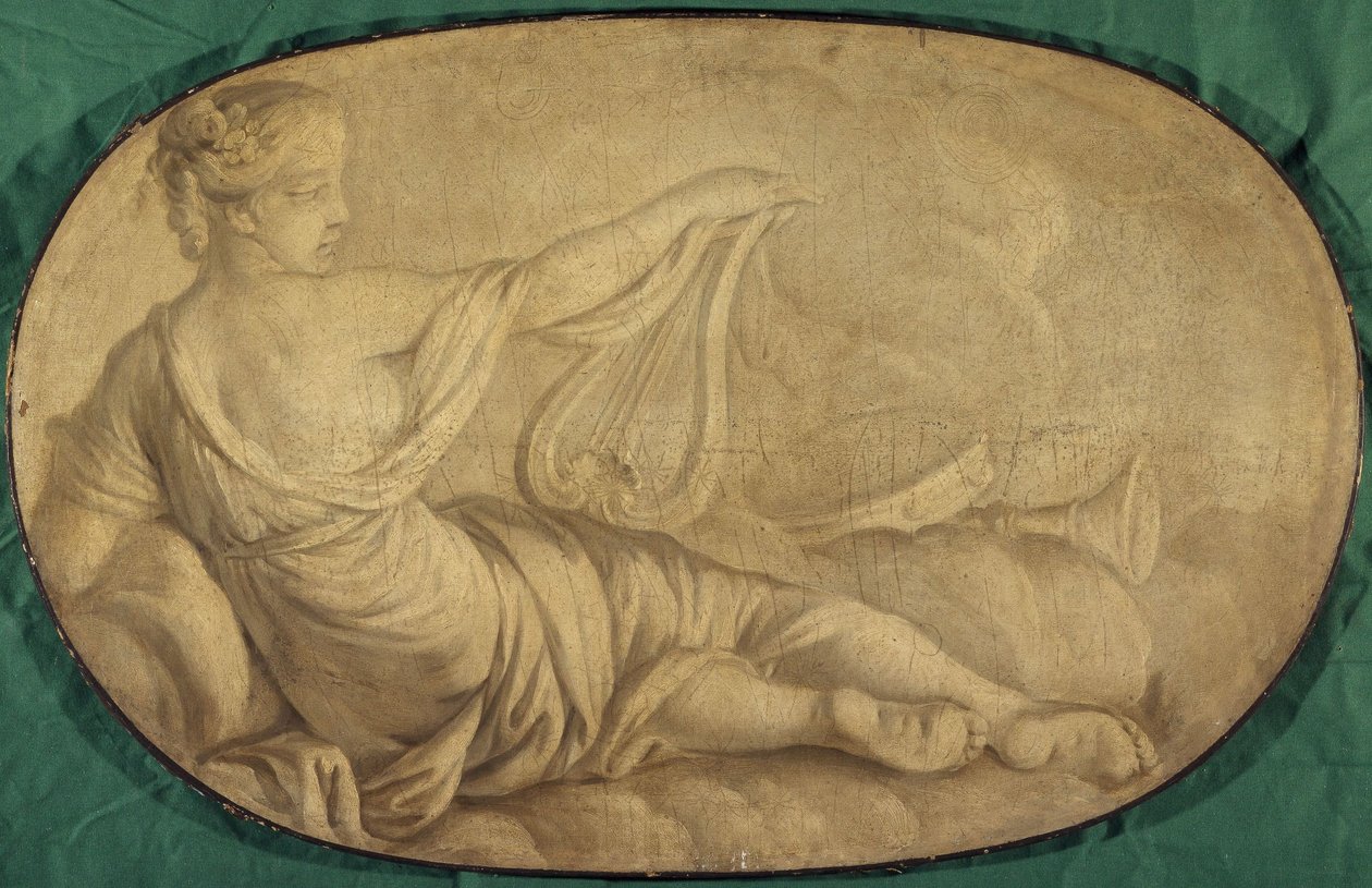 La Musique (allegori, dekorativt maleri til Hôtel La Rivière i Canillac) af Unknown artist