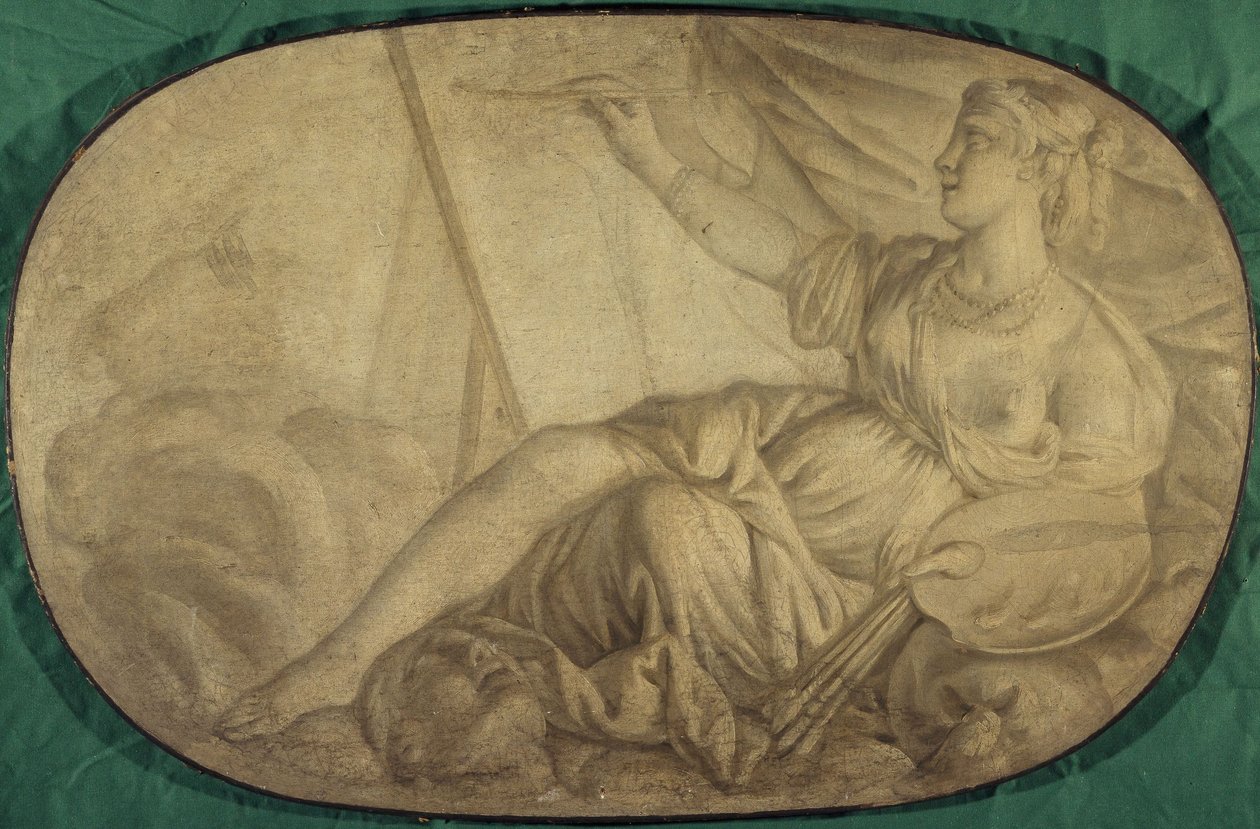 La Peinture (allegori, dekorativt maleri til Hôtel La Rivière i Canillac) af Unknown artist