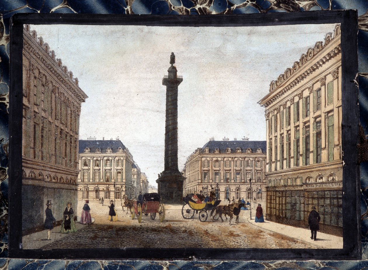 La Place Vendome - i "" Views of Paris for Panoptic Polyorama"", omkring 1850 af Unknown artist