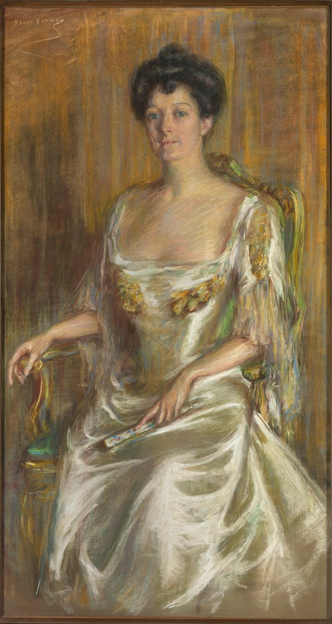 Dame med vifte af Unknown artist