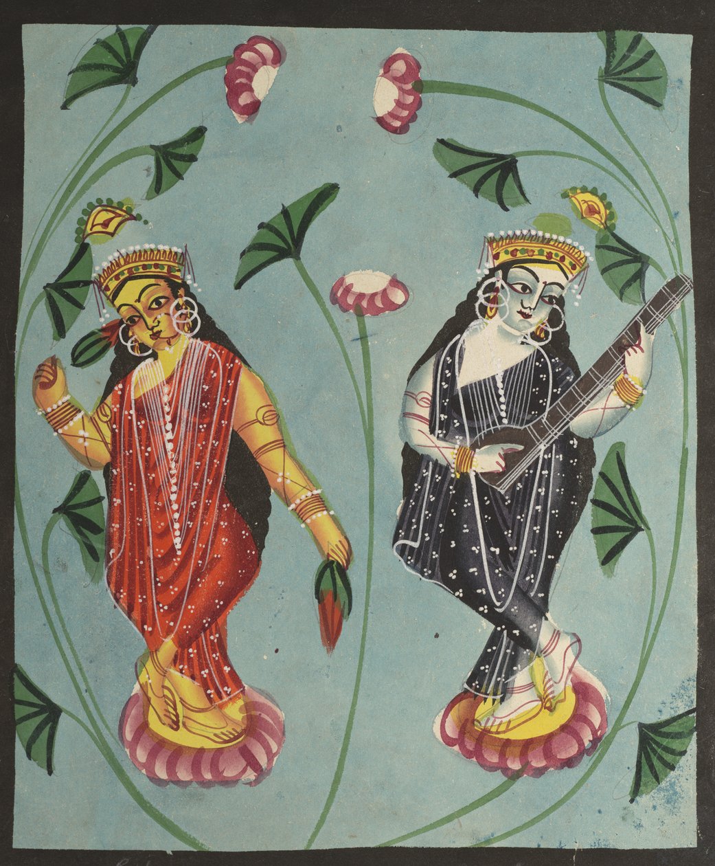 Lakshmi og Saraswati af Unknown artist