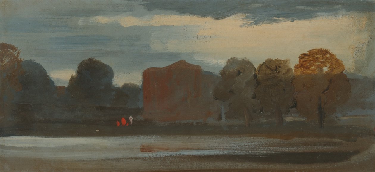 Landskab med sø af Unknown artist