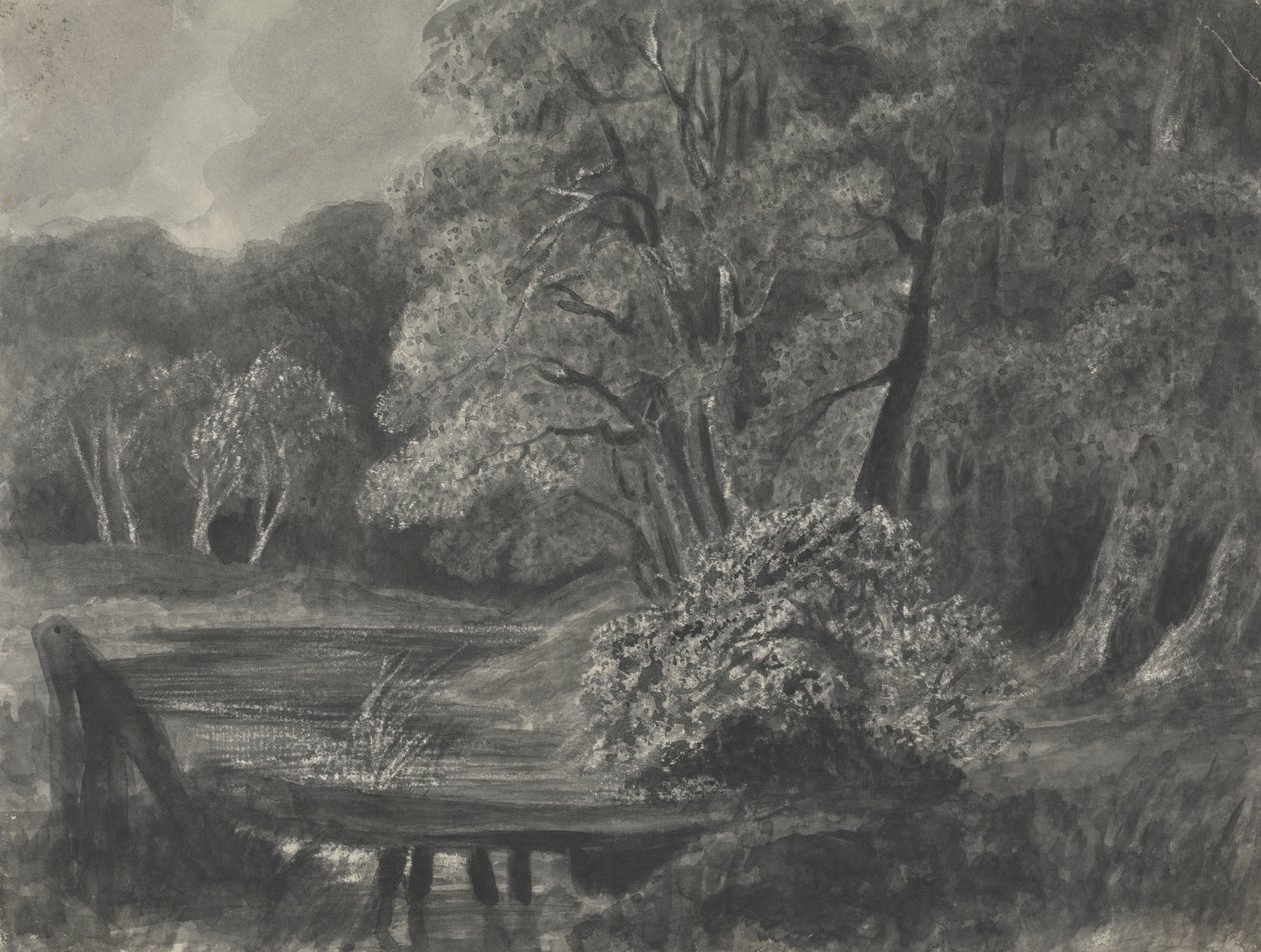 Landskab med Dam af Unknown artist