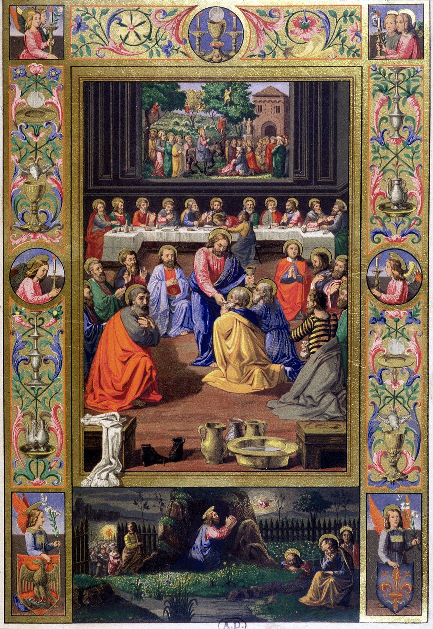 Sidste nadver - 1800-tallets repro. af et italiensk dokument (v.1500) af Unknown artist