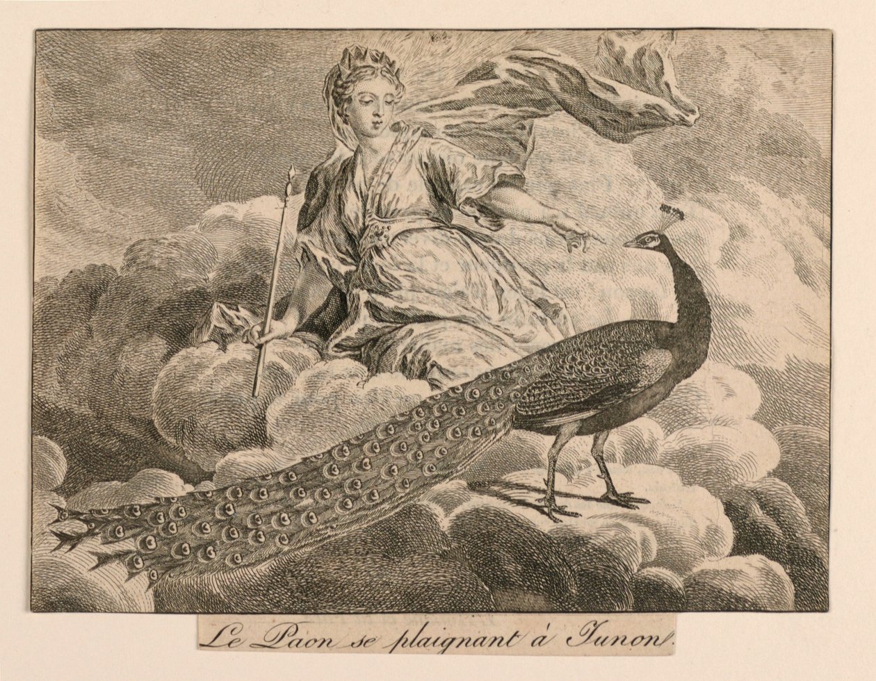 "Påfuglen klager til Juno" fra La Fontaines fabler af Unknown artist
