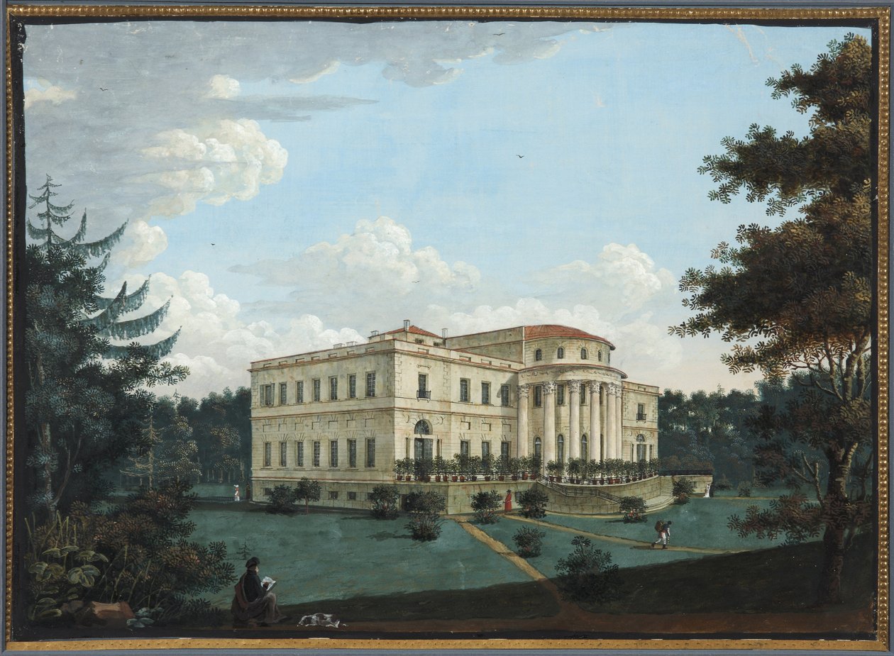 Le palais Elaguine - Yelagin-paladset i Sankt Petersborg - Anonym. Gouache på papir, før 1817. Statsmuseum for Sankt Petersborgs historie af Unknown artist