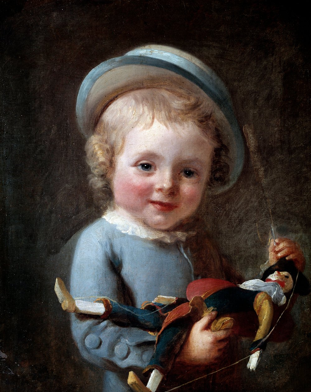 Le petit garcon au puppantin Anonymt maleri 1700-tallets Paris, Musee Cognacq Jay af Unknown artist