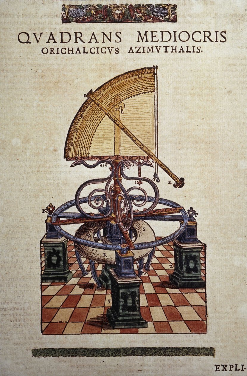Le quadrant azimuthal i ""Astronomy instituted mechanics"" af Tycho Brahe (1546 - 1601), Wandsbeck af Unknown artist