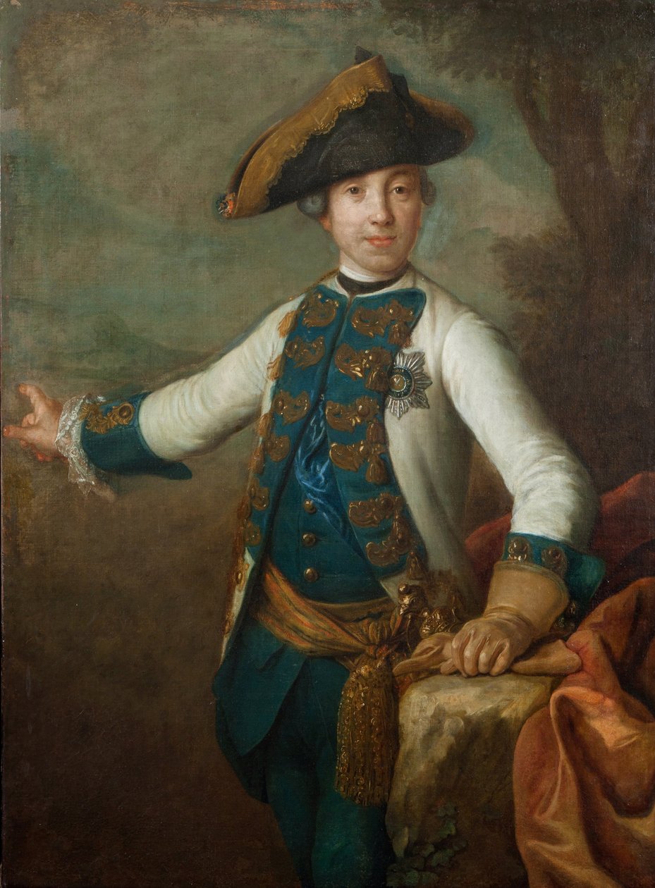 Le tsar Pierre III de Russie - Portræt af zar Peter III af Rusland (1728-1762), Anonym . Olie på lærred, begyndelsen af 1760