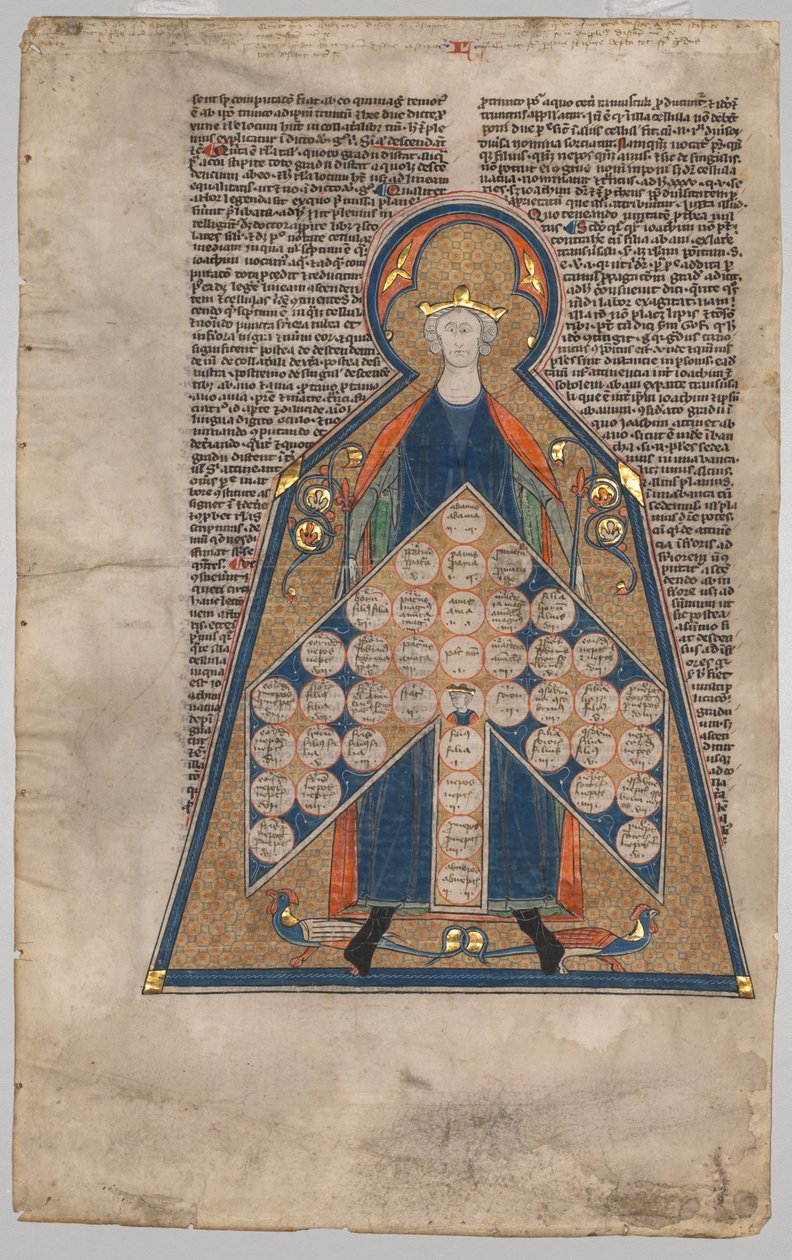 Blad udskåret fra Henry af Segusios "Summa Aurea": Table of Consanguinity af Unknown artist