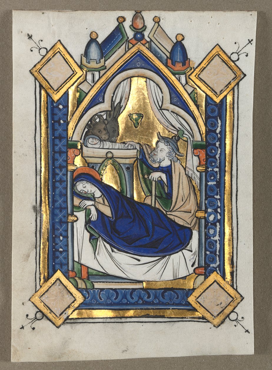 Blad udskåret fra en Psalter: Fødselen af Unknown artist